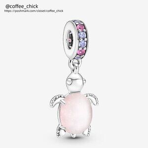 Pandora Murano Glass Pink Sea Turtle Dangle Charm